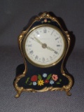 Vintage Handpainted German Thumbwind Alarm Clock