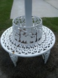 Vintage Wrought Iron Circular Bench