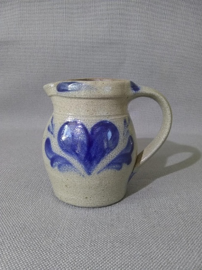 Blue Decorated Rowe Pottery Pitcher