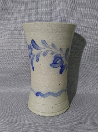 Blue Decorated Rowe Pottery Vase