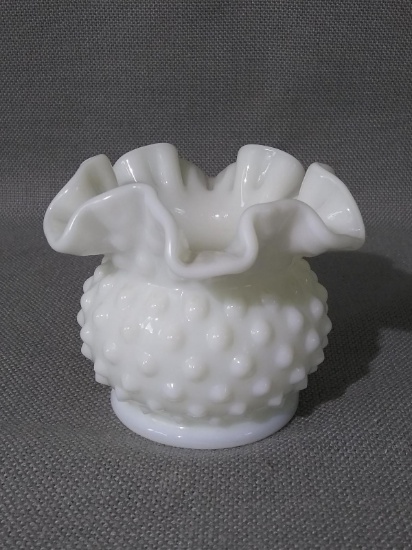 Milk Glass Fenton Hobnail Vase