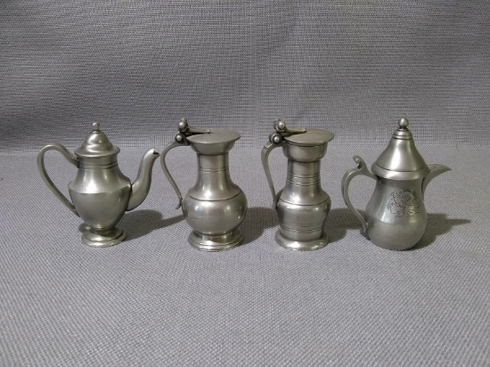 Collection 4 Miniature Tankards and Tea Pots