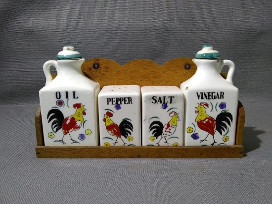 Antique Hand painted S&P V&O Spice Set