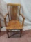 Oak Slat Back Arm Chair