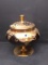 Amethyst Beaded Venetian and Hand painted Pedestal Bowl