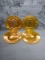 Collection 4 Amber Etched Luncheon Plates