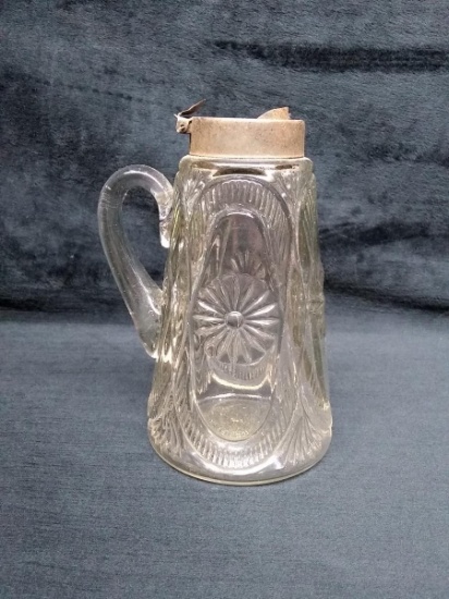 Antique Pressed Glass Syrup (Missing lid)