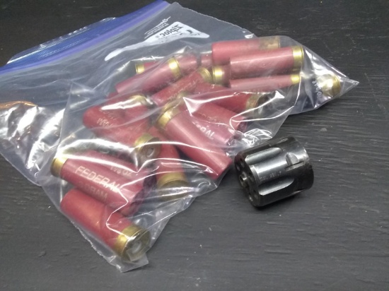 Assorted Shotgun Shells & Revolver Chamber