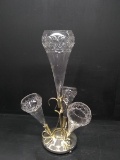 Vintage Three Four Horn Silver Plate Epergne