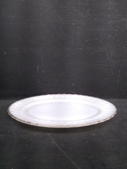 Vintage Milk Glass Fire King Oval Serving Platter