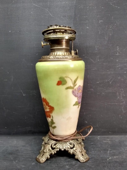 Antique Hand painted Victorian Lamp Base