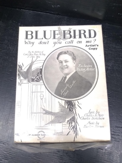 Antique Sheet Music-Blue Bird Artist Copy 1928