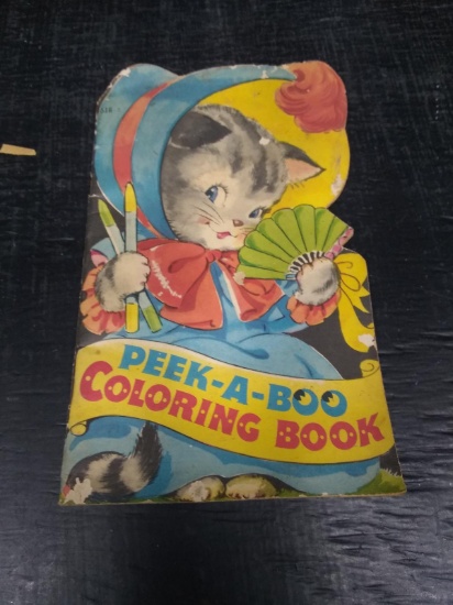Antique Childs Booklet-Peekaboo Coloring Book -PB