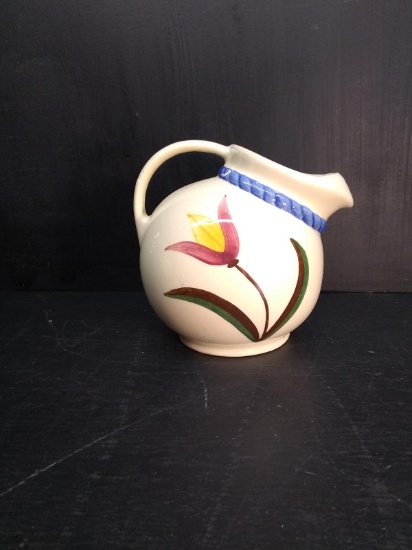 Vintage Pitcher-USA with Hand painted Tulip