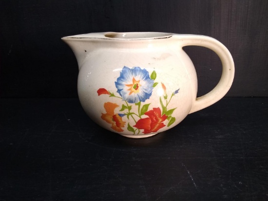 Vintage Pitcher-Oven Proof with Hand painted Flowers