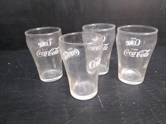 Collection 4 Small Coke Glasses