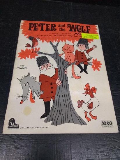 Vintage Peter the Wolf Music Score for Piano