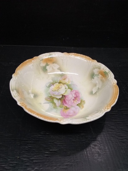 Antique Hand painted Luster Mixing Bowl