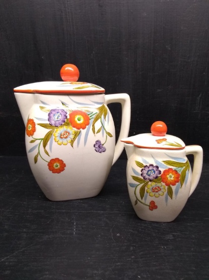 Collection 2 Vintage Hand painted Graduated Pitchers-Hirode Japan