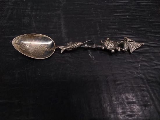 Sterling Silver Sugar Spoon with Nautical Motif 8.2 grams