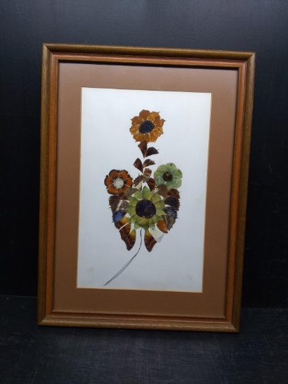 Framed and Matted -Pressed Butterfly Wing Collage