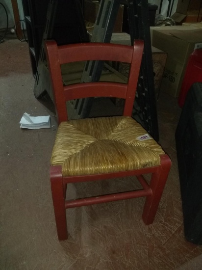 Vintage Wooden Rush Bottom Child's Chair