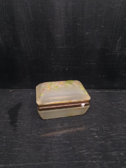 Vintage Hand painted and Satin Dresser Dish
