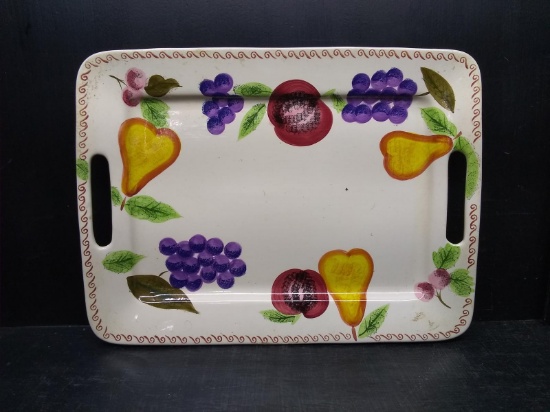 Contemporary Hand painted Double Handle Porcelain Tray