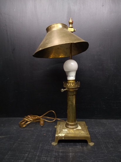 Brass Students Lamp-missing globe