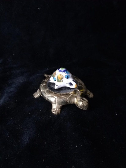 Brass Turtle Magnifying Glass & Miniature Turtle