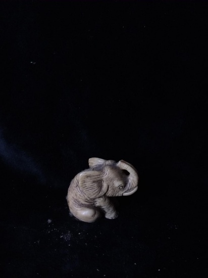 Carved Resin Elephant Figure