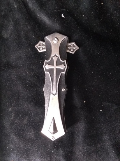 Tac-Force Spring Assisted Knife with Gothic Cross