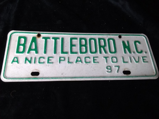 Metal Car Tag - Battleboro 1997