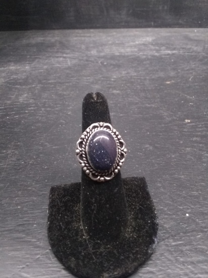 Jewelry-Ring-Polished Stone -Blue Sun Stone Size 6