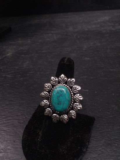 Jewelry-Ring Polished Stone Turquoise Size 6
