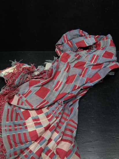 Printed Fabric Tablecloth-Red and Gray