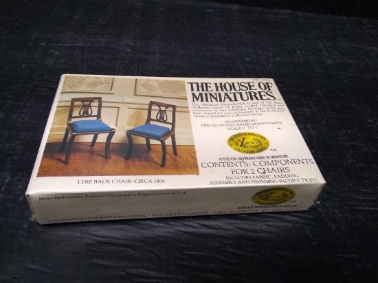 Vintage Dollhouse Furniture-The House of Miniatures-Lyreback Chair