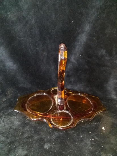 Vintage Amber Depression Glass Dresser Tray