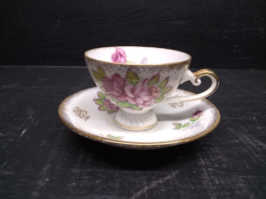 Vintage Cup and Saucer-Lefton