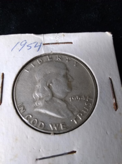 Coin-1954 Benjamin Franklin Half Dollar