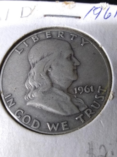 Coin-1961 Benjamin Franklin Half Dollar