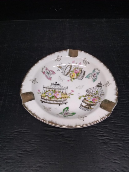 Antique Ardalt Lenwile Butterfly Hand painted Ashtray