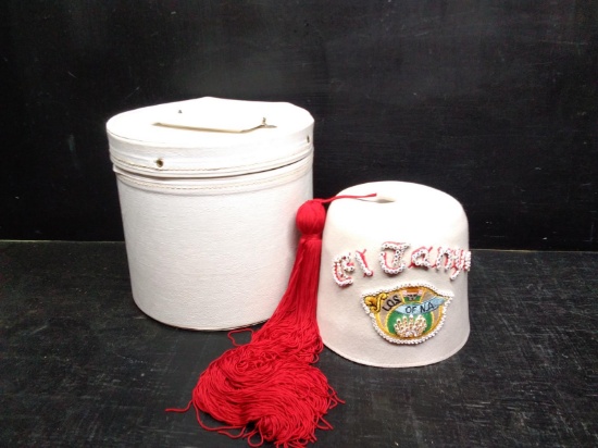 Vintage Sudan Fez with Hat Box-Los of N.A.