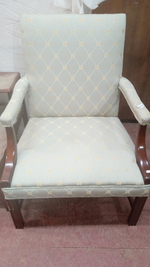 Mahogany Chippendale Upholstered Armchair