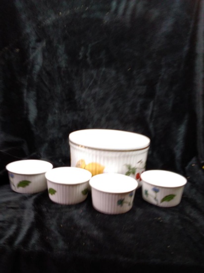 5 Pcs Royal Worcester Porcelain Serving Ware-Astley Pattern