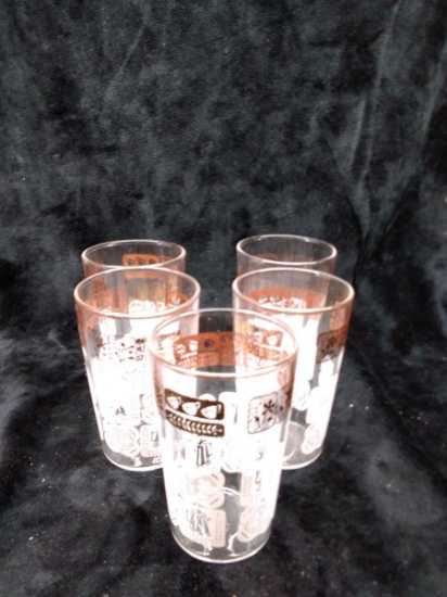 Collection 5 MCM Gold White Juice Cups