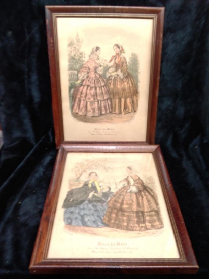 Pair Framed Fashion Prints