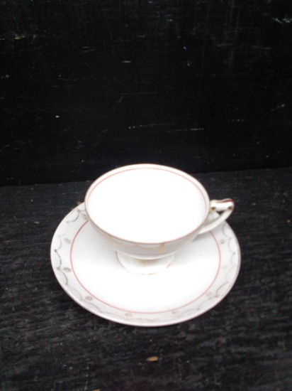 Vintage Tea Cup and Saucer-Rosenthal Gold Accents