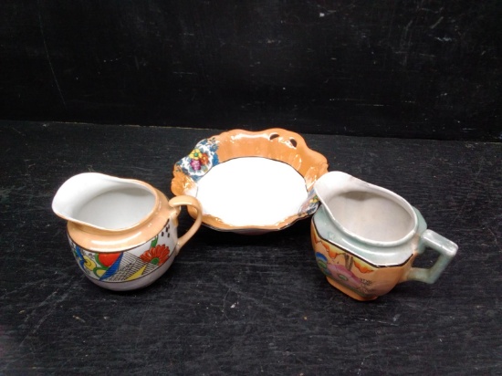 Collection 3 Vintage Lusterware Bowls and Creamer
