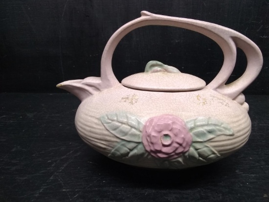 Vintage Hull Art Pottery Teapot-Camilia Open Rose